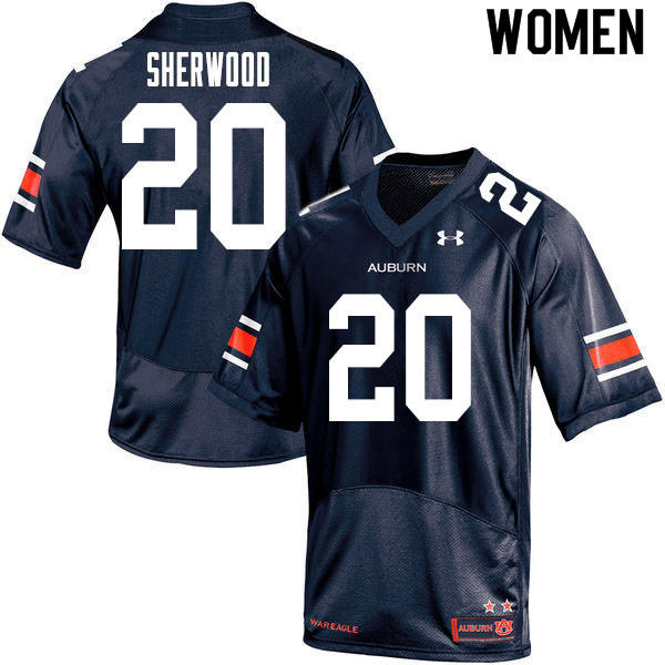 Women #20 Jamien Sherwood Auburn Tigers College Football Jerseys Sale-Navy